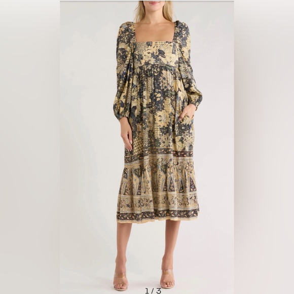 NWT Ulla Johnson Natilda Long Sleeve Dress with pockets size 16